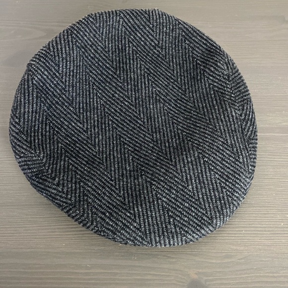 Stefeno Herringbone Cashmere Wool Blend Tweed Ascot Cap Newsboy Grey Size S - Picture 1 of 8